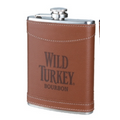 8 Oz. Pock Flask w/PU Leather and Captive Lid